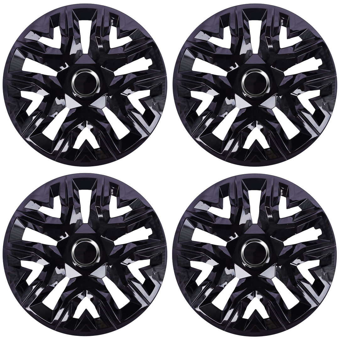 Universele wieldoppen 16'' NRM Perfecto zwart gelakt 4 stuks