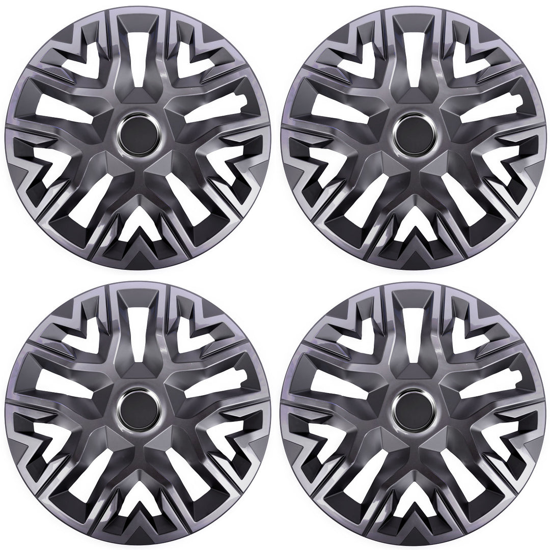 Universele wieldoppen 16'' NRM Perfecto grafiet gelakt 4 stuks