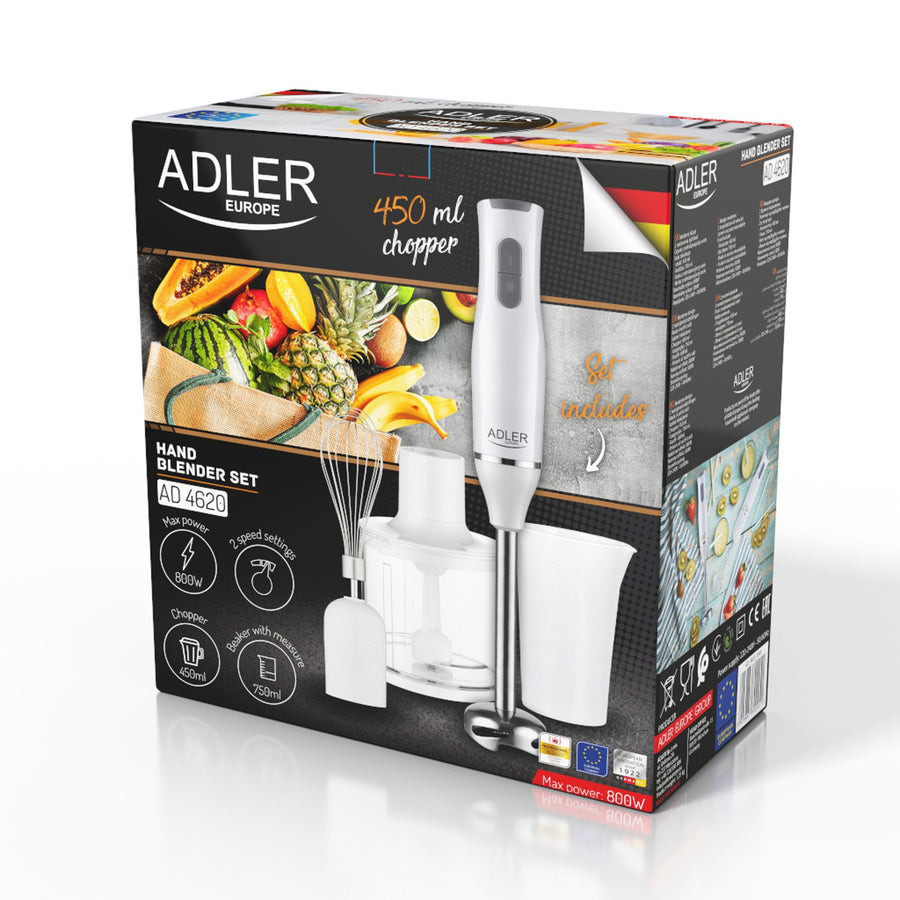 Staafmixer Adler, 2 snelheden, wit, 800W, AD 4620