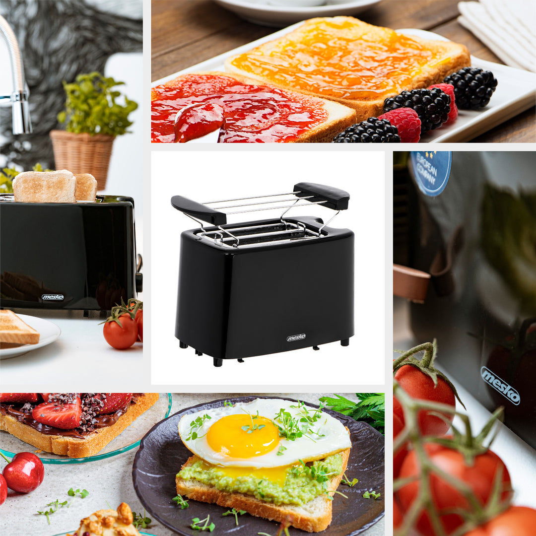 Mesko broodrooster, 2 sneetjes broodrooster, 900W, zwart, MS 3220