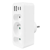 Stopcontact x3 + 4xUSB Maclean, 3-voudige splitter, 2xUSB A, 2xUSB C PD 20W, 1x16A + 2x6A, MCE248 F/W