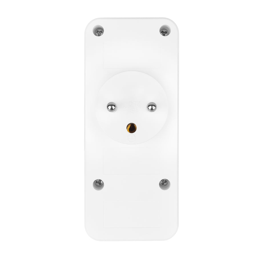 Stopcontact x3 + 4xUSB Maclean, 3-voudige splitter, 2xUSB A, 2xUSB C PD 20W, 1x16A + 2x6A, MCE248 F/W
