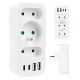 Stopcontact x3 + 4xUSB Maclean, 3-voudige splitter, 2xUSB A, 2xUSB C PD 20W, 1x16A + 2x6A, MCE248 F/W