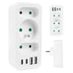 Stopcontact x3 + 4xUSB Maclean, 3-voudige splitter, 2xUSB A, 2xUSB C PD 20W, 1x16A + 2x6A, MCE248 F/W