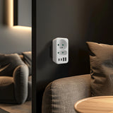 Maclean-stroomaansluiting x2 + 4xUSB, splitter met 2 aansluitingen, 2xUSB A, 2xUSB C PD 20W, 1x16A + 1x6A, MCE249 F/W