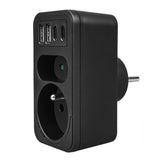 Maclean-stroomaansluiting x2 + 4xUSB, splitter met 2 aansluitingen, 2xUSB A, 2xUSB C PD 20W, 1x16A + 1x6A, MCE249 F/W