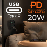 Maclean-stroomaansluiting x2 + 4xUSB, splitter met 2 aansluitingen, 2xUSB A, 2xUSB C PD 20W, 1x16A + 1x6A, MCE249 F/W