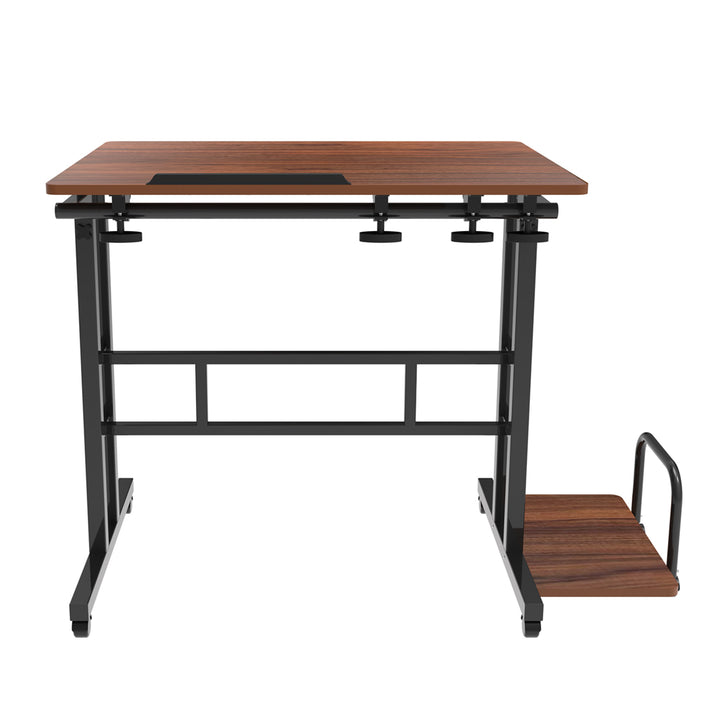 Maclean verrijdbaar laptop bureau, zwart, blad 80x60cm, max. 50kg, hoogteverstelling 67-115 cm, MC-124 B