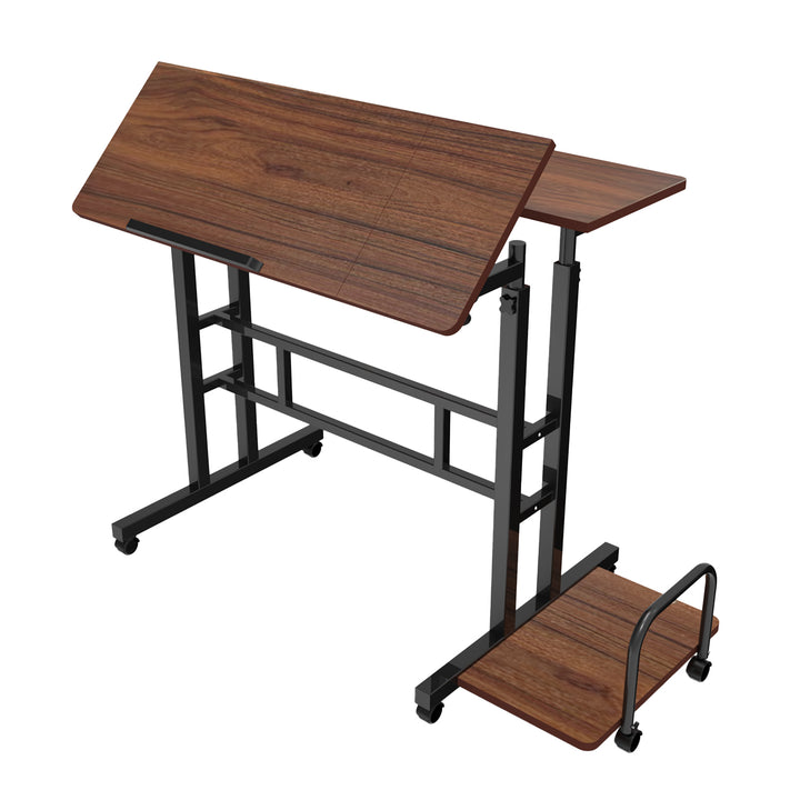 Maclean verrijdbaar laptop bureau, zwart, blad 80x60cm, max. 50kg, hoogteverstelling 67-115 cm, MC-124 B