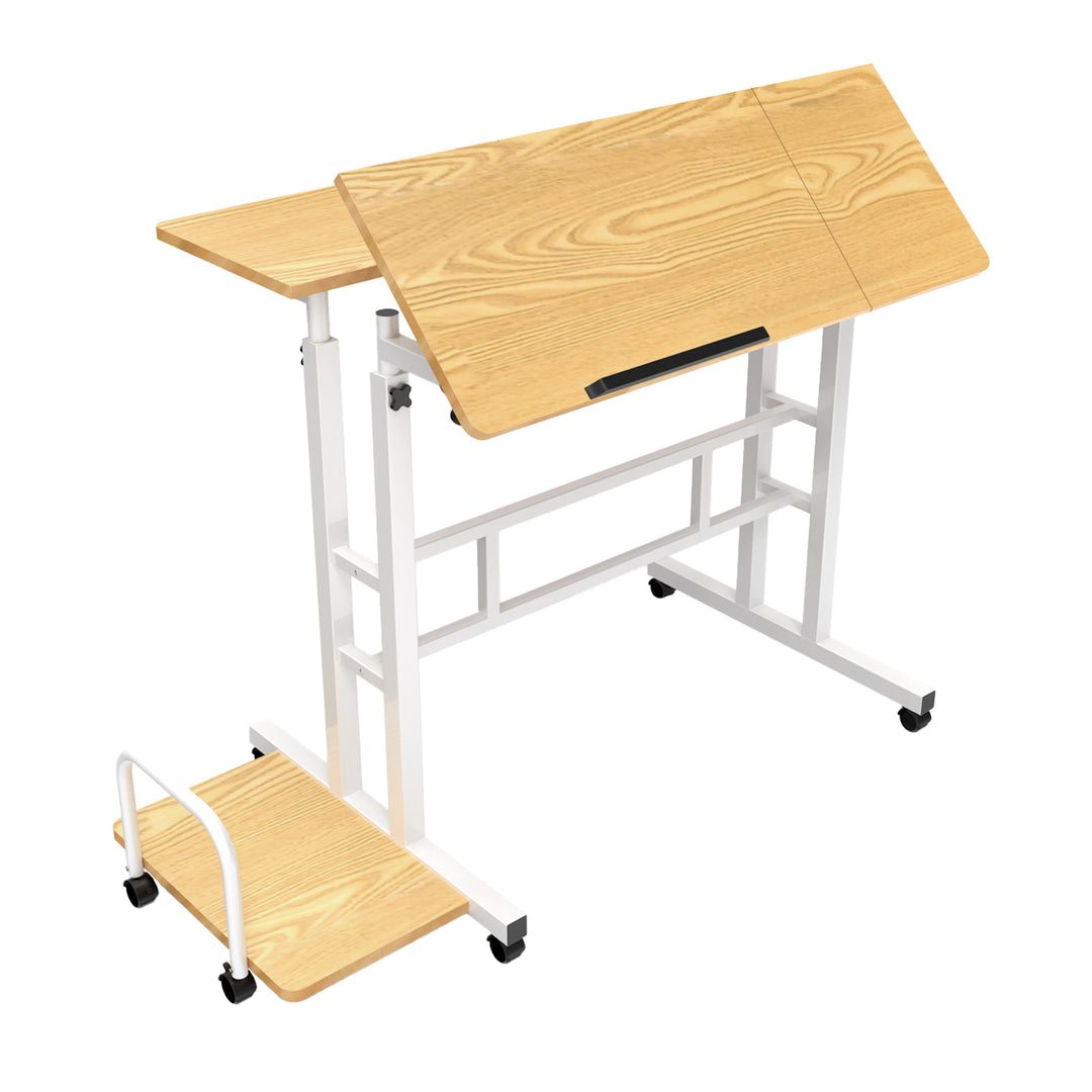 Mobiele laptoptafel Maclean, wit, blad 80x60cm, max. 50kg, hoogteverstelling 67-115cm , MC-124 W