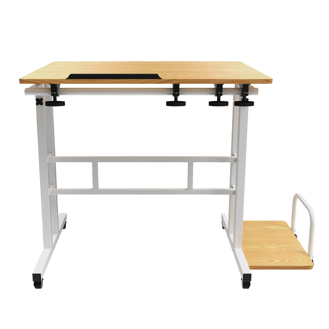 Mobiele laptoptafel Maclean, wit, blad 80x60cm, max. 50kg, hoogteverstelling 67-115cm , MC-124 W