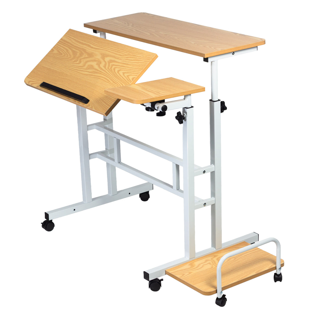 Mobiele laptoptafel Maclean, wit, blad 80x60cm, max. 50kg, hoogteverstelling 67-115cm , MC-124 W