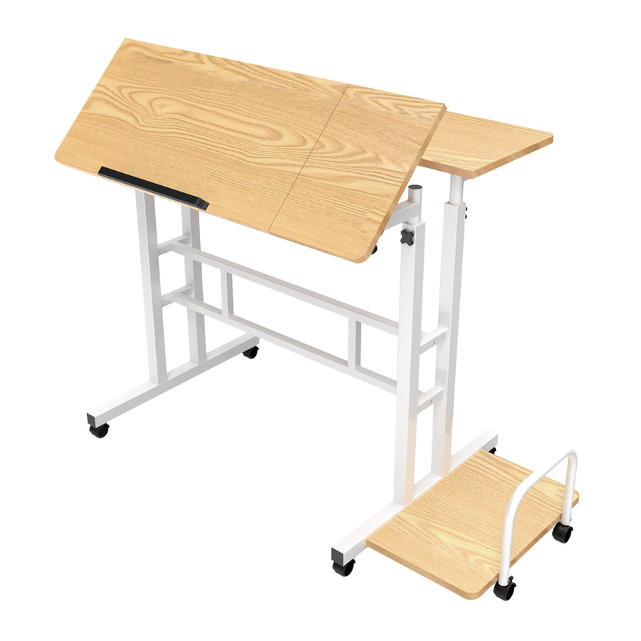Mobiele laptoptafel Maclean, wit, blad 80x60cm, max. 50kg, hoogteverstelling 67-115cm , MC-124 W