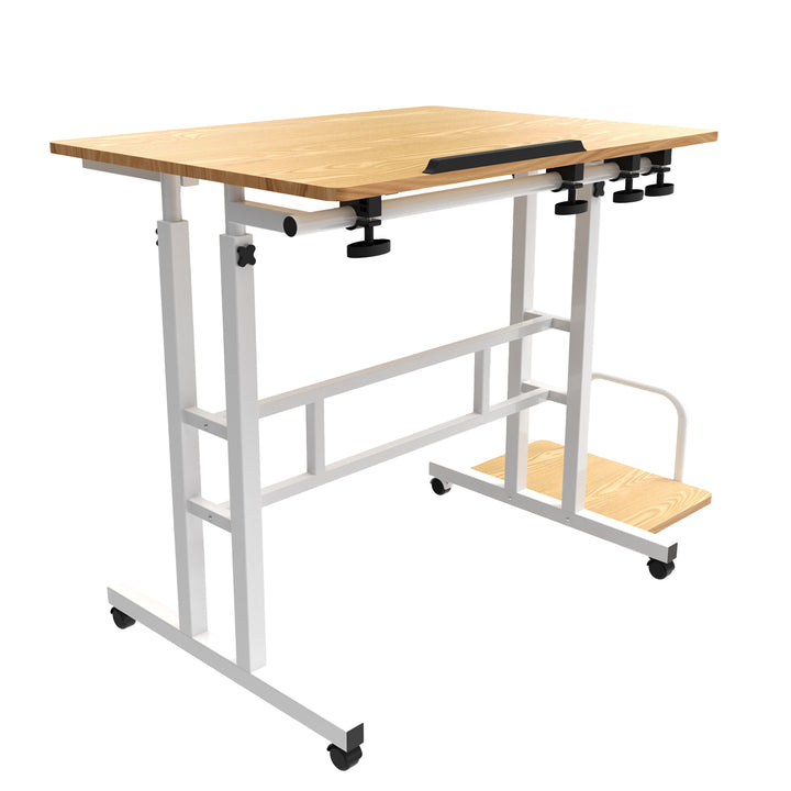 Mobiele laptoptafel Maclean, wit, blad 80x60cm, max. 50kg, hoogteverstelling 67-115cm , MC-124 W