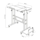 Mobiele laptoptafel Maclean, wit, blad 80x60cm, max. 50kg, hoogteverstelling 67-115cm , MC-124 W