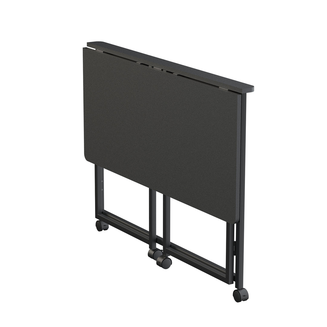 Maclean inklapbaar bureau, zwart, verrijdbaar, blad 100x50cm, max. 50kg, MC-1250 B