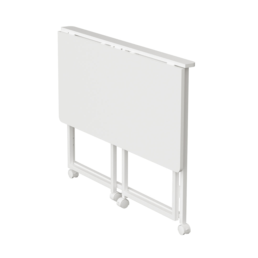 Maclean inklapbaar bureau, wit, verrijdbaar, blad 100x50cm, max. 50kg, MC-1250 W