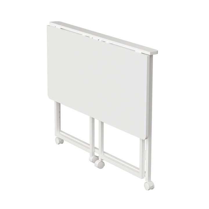 Maclean inklapbaar bureau, wit, verrijdbaar, blad 100x50cm, max. 50kg, MC-1250 W