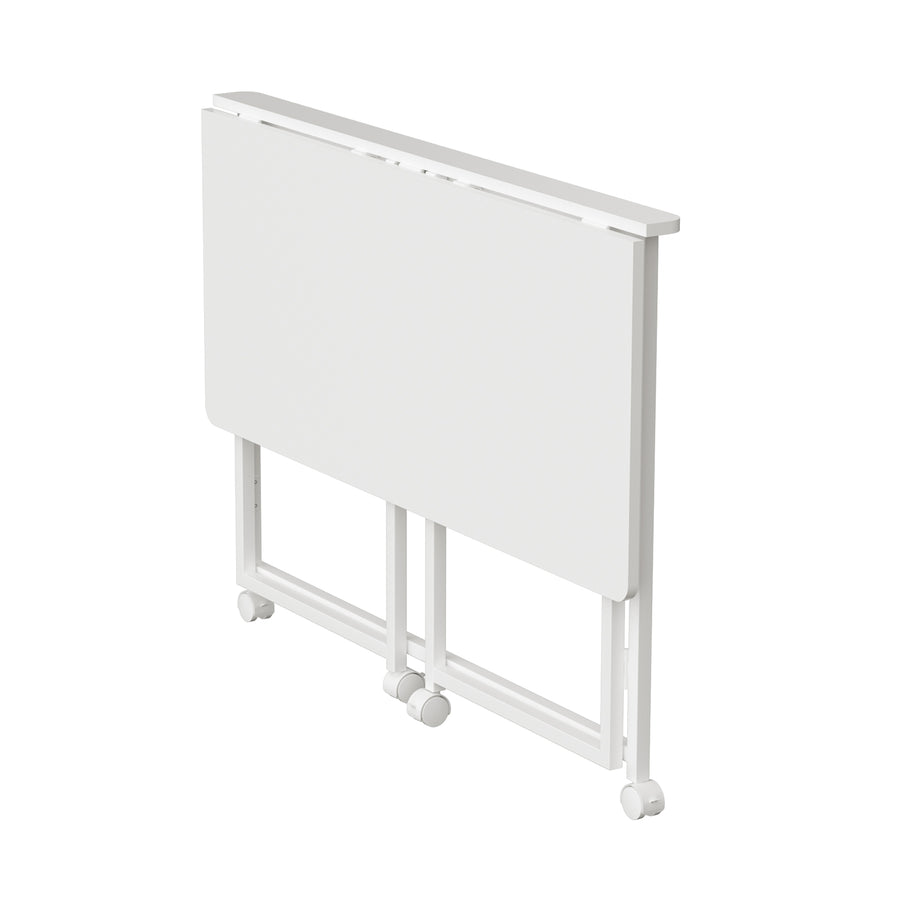 Maclean inklapbaar bureau, wit, verrijdbaar, blad 100x50cm, max. 50kg, MC-1250 W