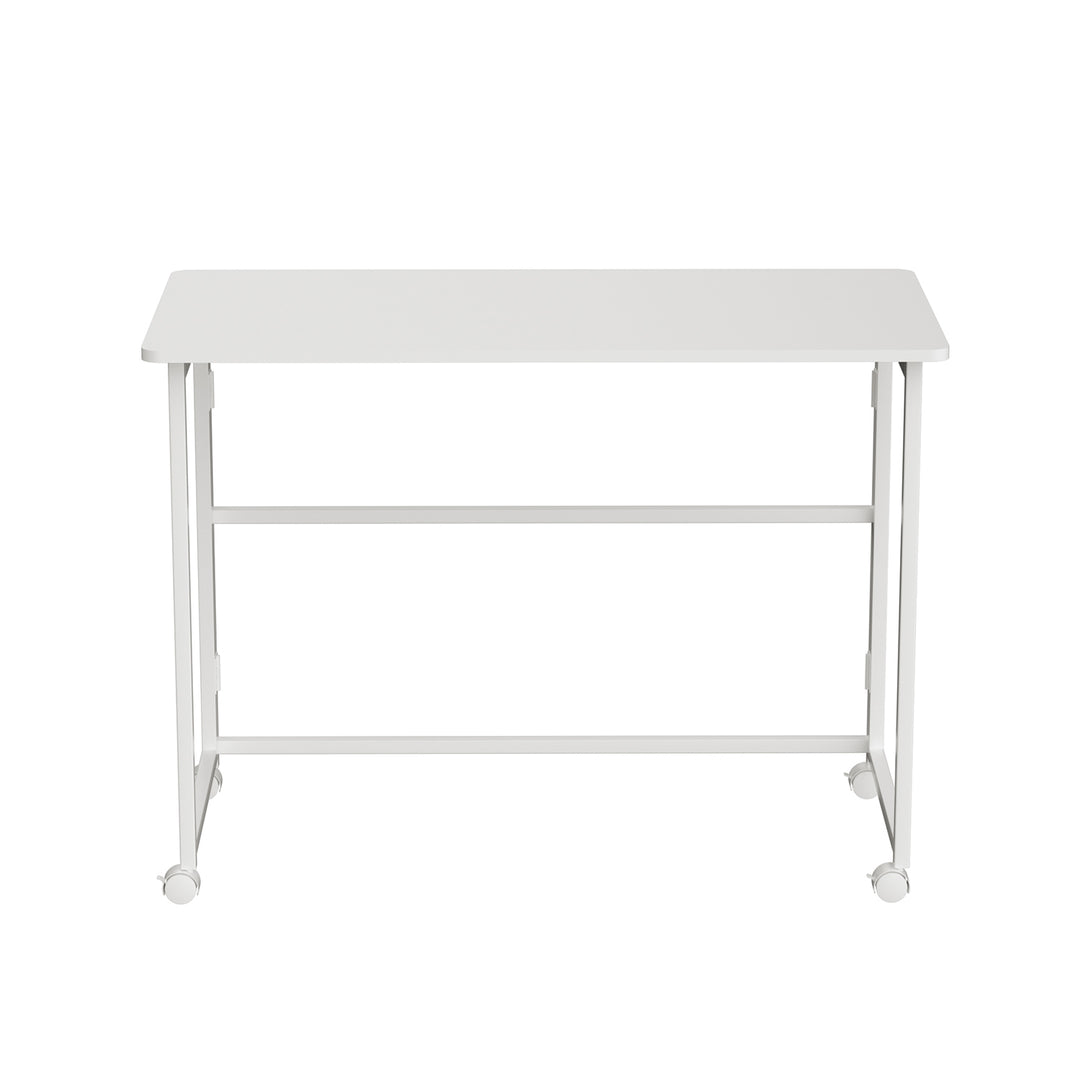 Maclean inklapbaar bureau, wit, verrijdbaar, blad 100x50cm, max. 50kg, MC-1250 W