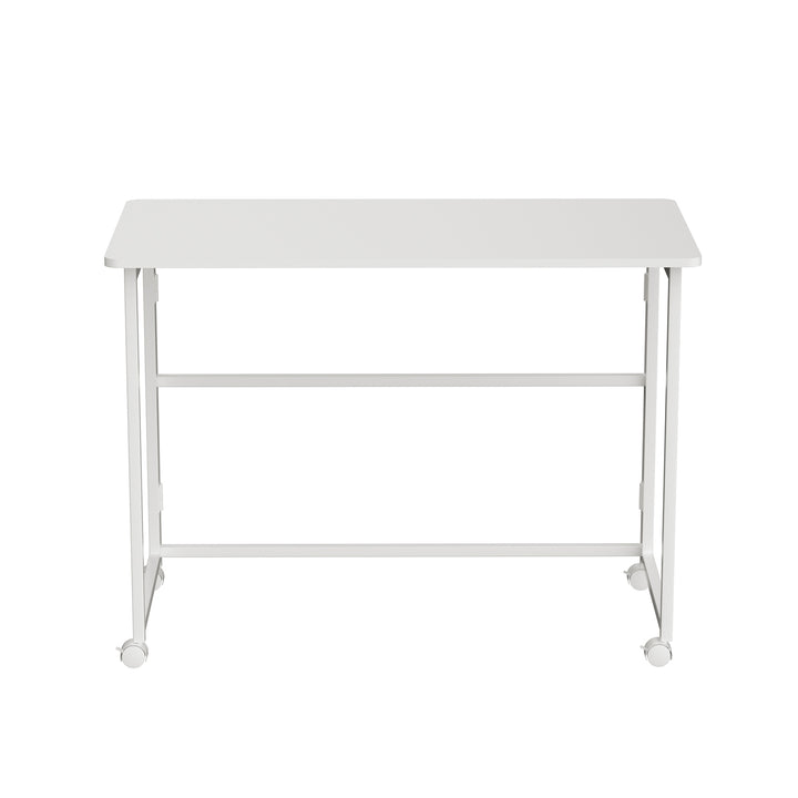 Maclean inklapbaar bureau, wit, verrijdbaar, blad 100x50cm, max. 50kg, MC-1250 W
