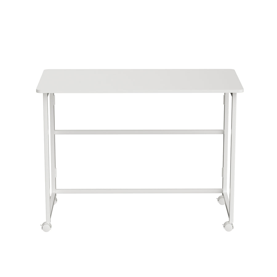 Maclean inklapbaar bureau, wit, verrijdbaar, blad 100x50cm, max. 50kg, MC-1250 W