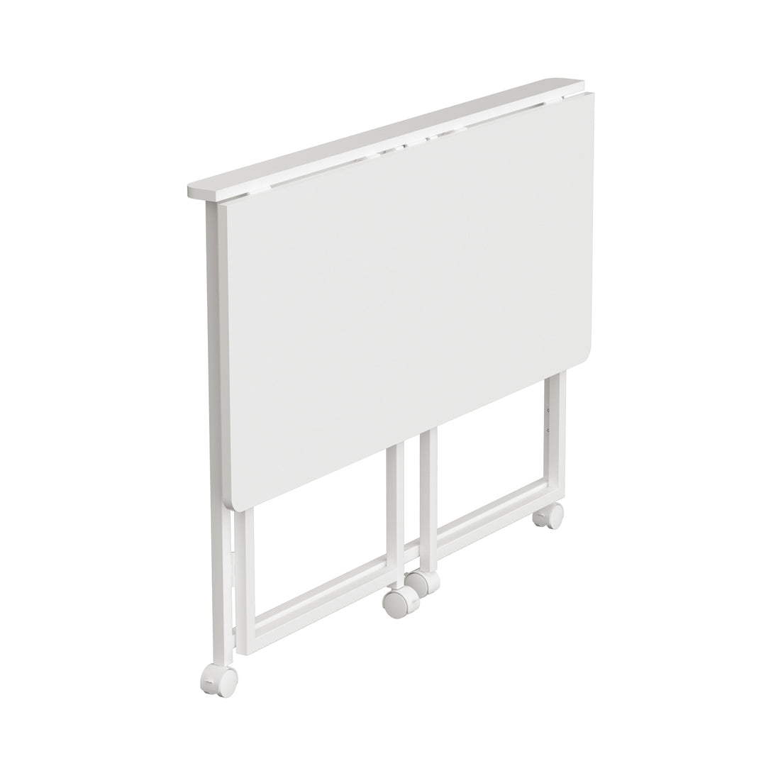 Maclean inklapbaar bureau, wit, verrijdbaar, blad 100x50cm, max. 50kg, MC-1250 W
