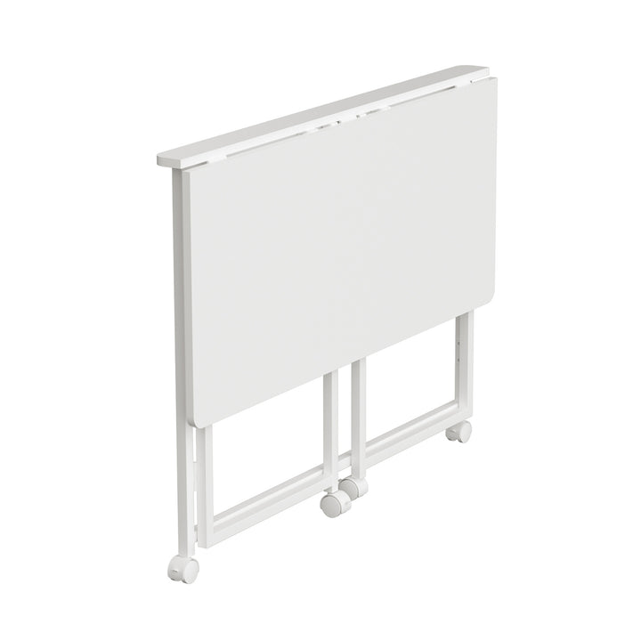 Maclean inklapbaar bureau, wit, verrijdbaar, blad 100x50cm, max. 50kg, MC-1250 W