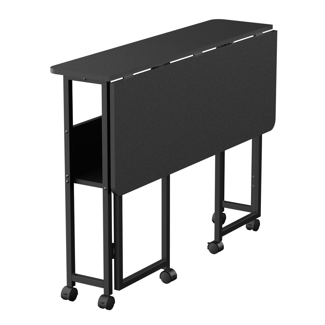 Maclean inklapbaar bureau, zwart, verrijdbaar, blad 100x58cm, max. 50kg, MC-126 B