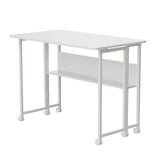 Maclean inklapbaar bureau, wit, verrijdbaar, blad 100x58cm, max. 50kg, MC-126 W