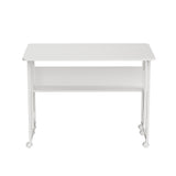 Maclean inklapbaar bureau, wit, verrijdbaar, blad 100x58cm, max. 50kg, MC-126 W