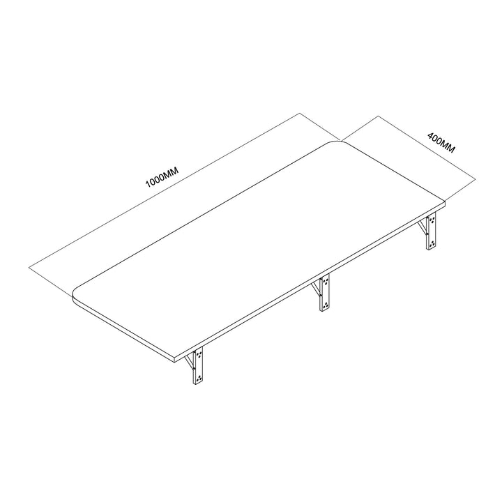 Maclean opklapbaar legbord, zwart, 100x40 cm, max 50 kg, MC-128 B