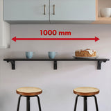 Maclean opklapbaar legbord, zwart, 100x40 cm, max 50 kg, MC-128 B