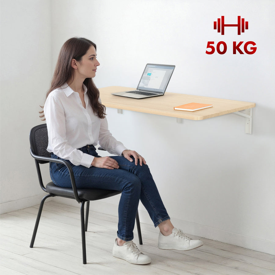 Maclean Vouwplank / tafelblad, lichte houtkleur, 100x40cm, max. 50 kg, MC-128 WD