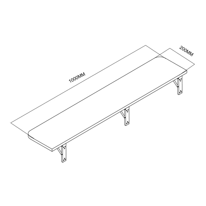 Opvouwbaar rek/blad Maclean, lichte houtkleur, 100x20 cm, max.50 kg, MC-129 WD