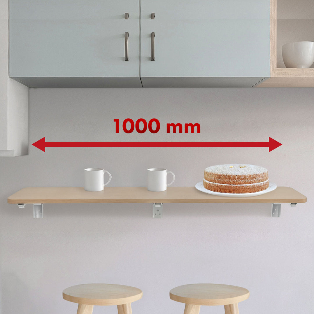Opvouwbaar rek/blad Maclean, lichte houtkleur, 100x20 cm, max.50 kg, MC-129 WD