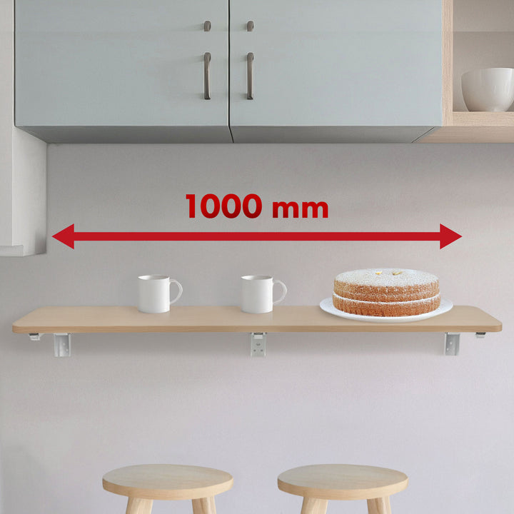 Opvouwbaar rek/blad Maclean, lichte houtkleur, 100x20 cm, max.50 kg, MC-129 WD