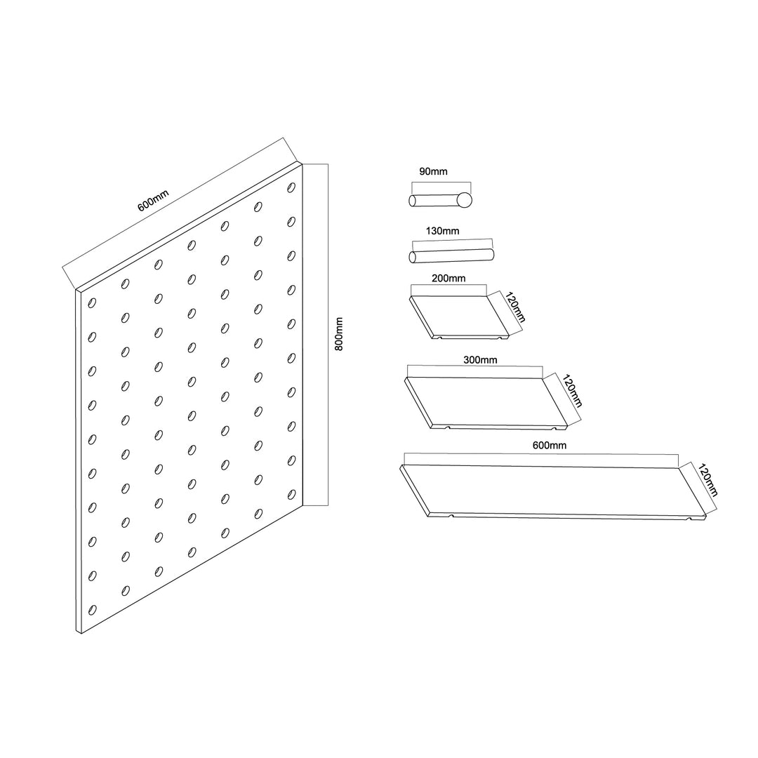 Houten whiteboard-organizer Maclean, lichte houtkleur, 60x80 cm, max. 20 kg, MC-131 WD
