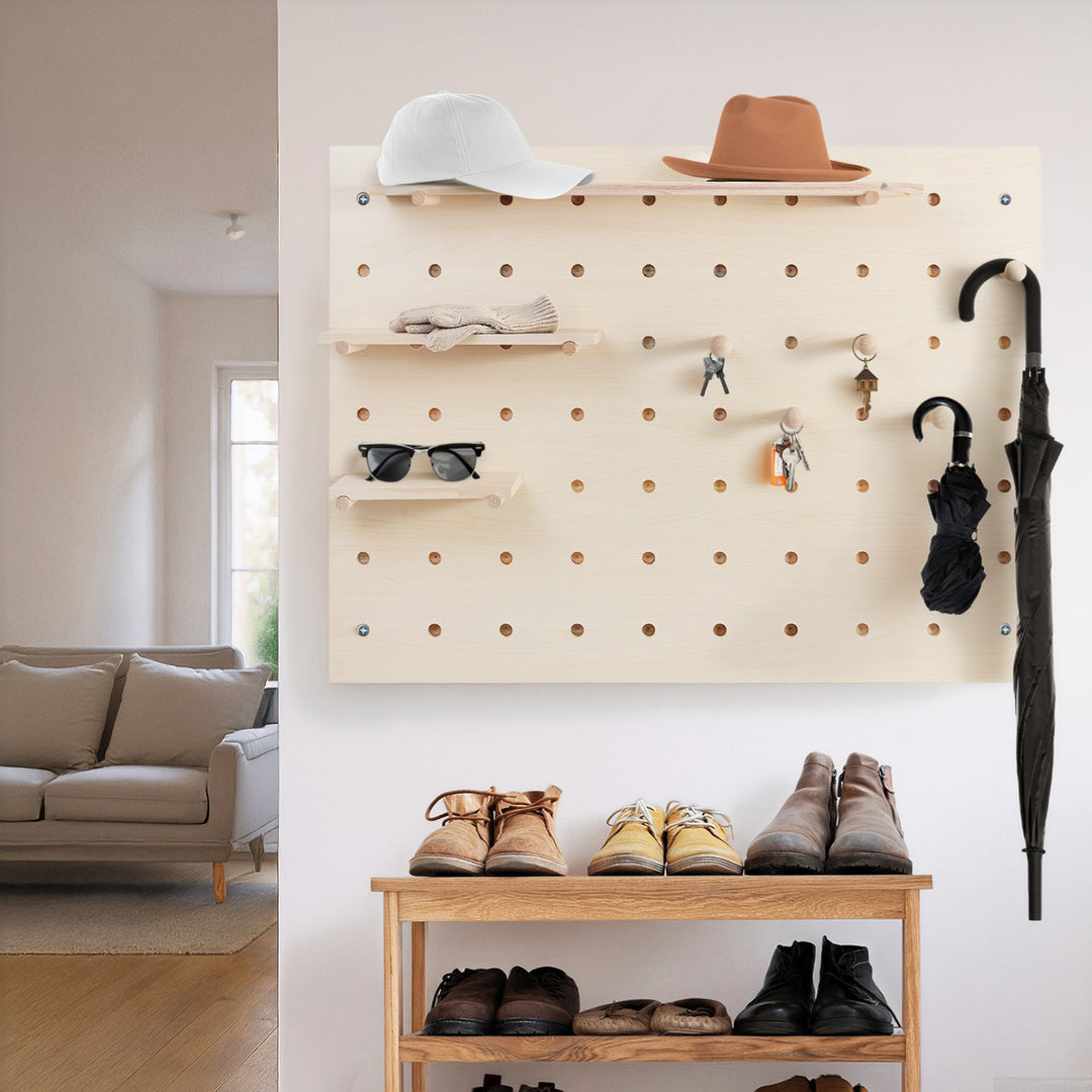 Houten whiteboard-organizer Maclean, lichte houtkleur, 60x80 cm, max. 20 kg, MC-131 WD