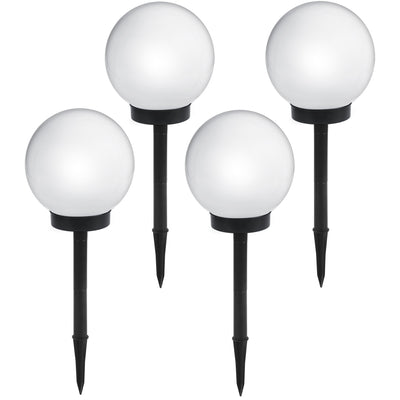 GreenBlue solarlamp, vrijstaand, tuin, bol 25x25x58cm, witte LED, GB166, 4 stuks