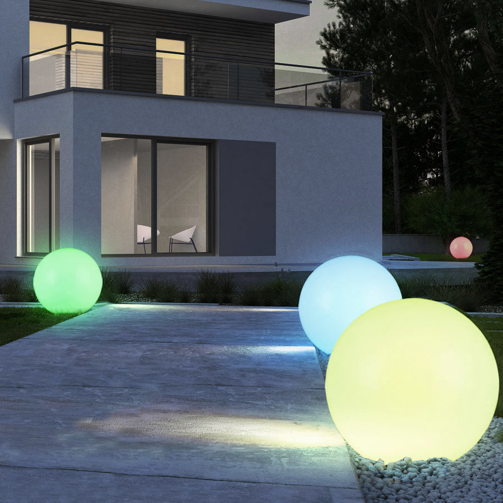 Solar vrijstaande tuinlamp GB167 - 30x30x63cm bol, gekleurde LED, 4 stuks