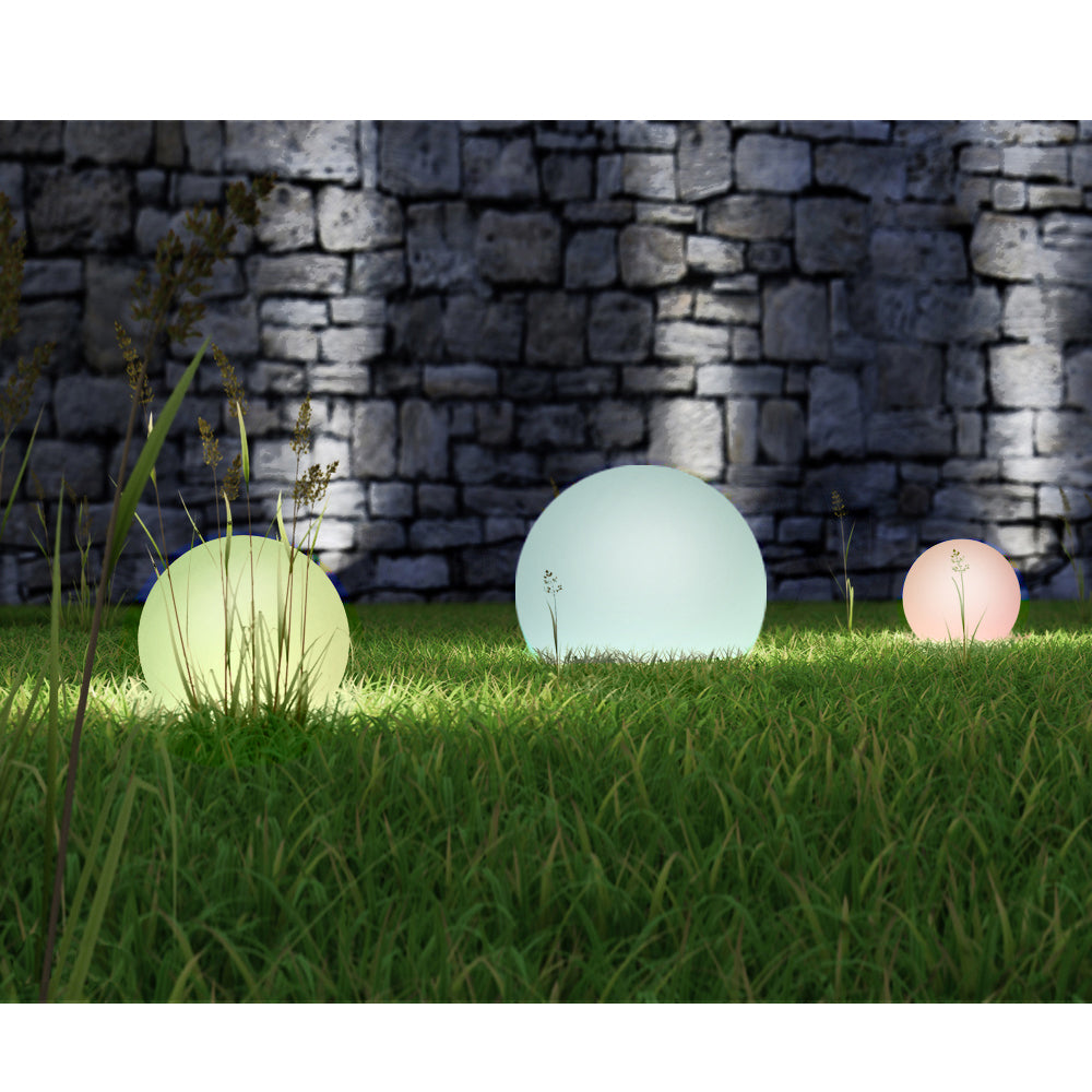 Solar vrijstaande tuinlamp GB167 - 30x30x63cm bol, gekleurde LED, 4 stuks