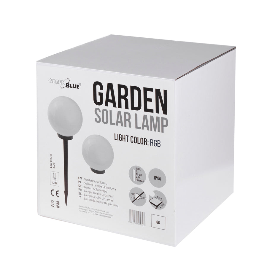 GreenBlue solarlamp, vrijstaand, tuin, bol 25x25x58cm, RGB LED, GB165, 4 stuks