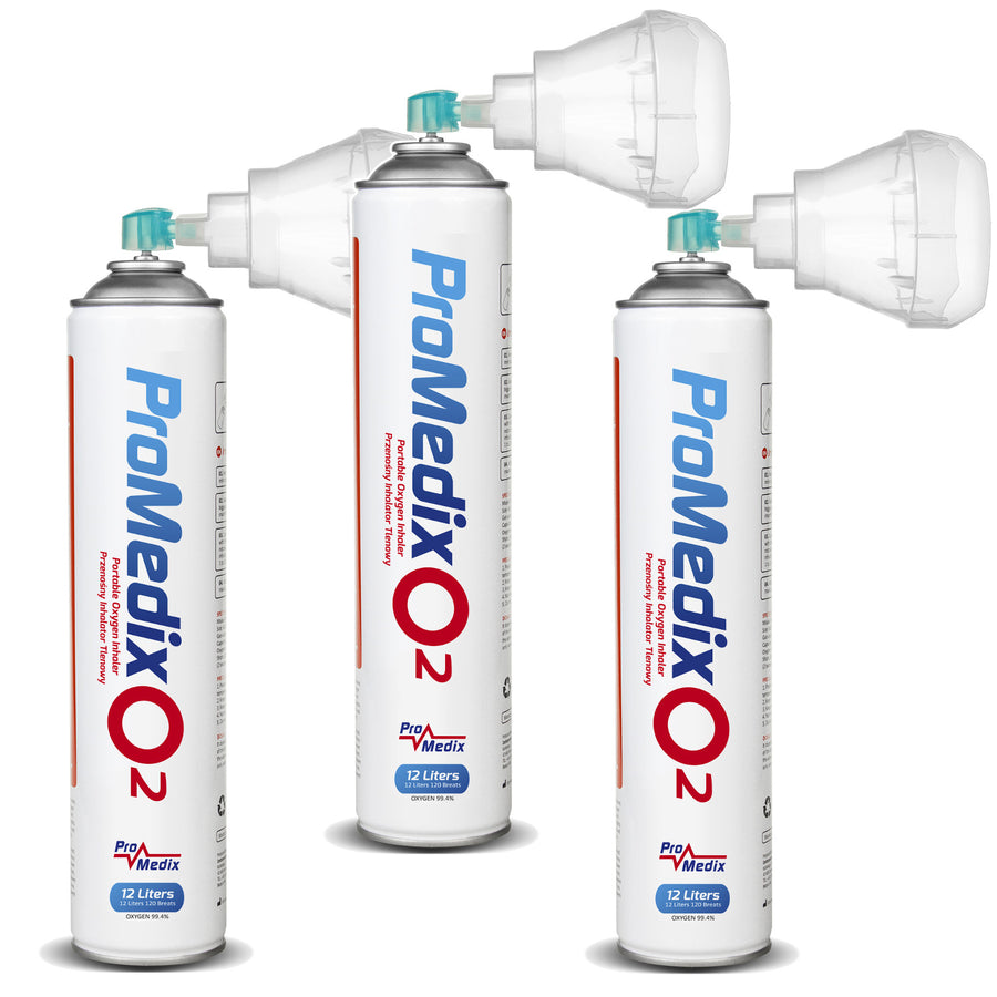 Draagbare 99,4% zuurstofinhalator in blik Promedix 12L, PR-994, 3 stuks