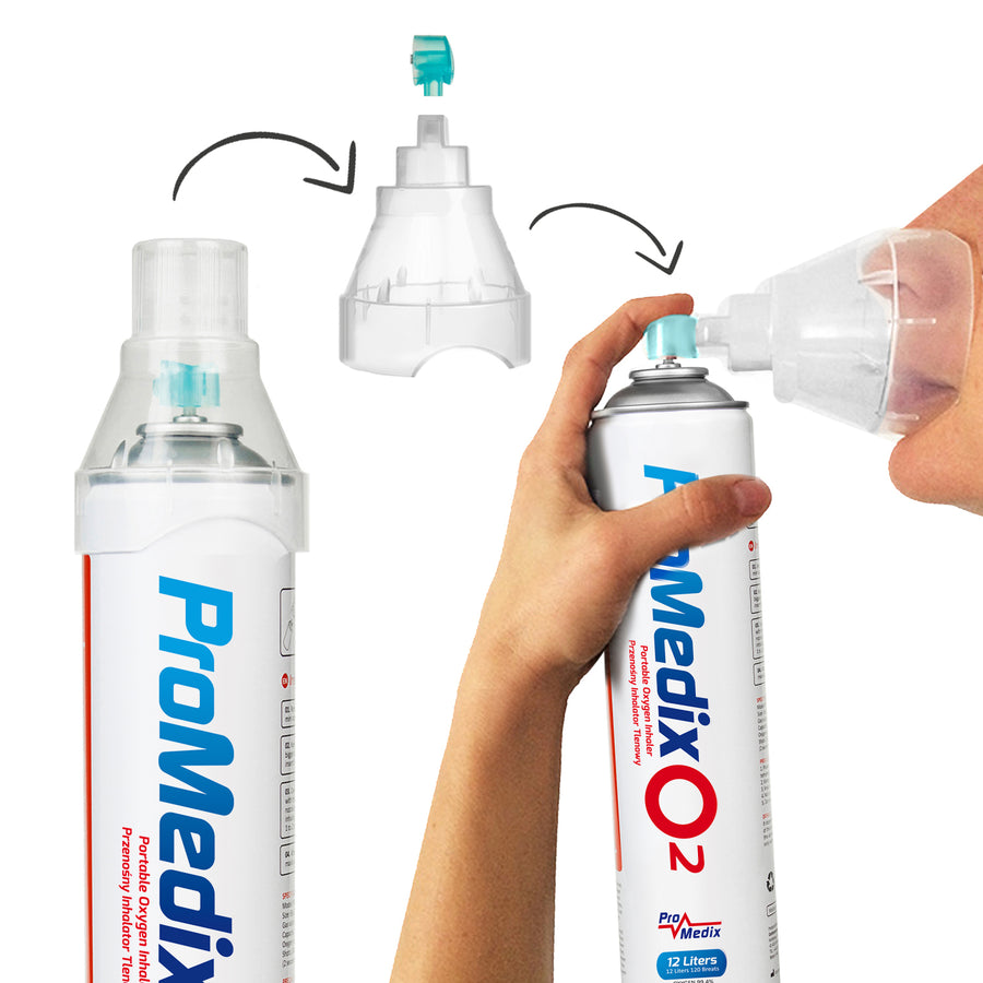Promedix PR-994 - Set van 4 stuks Draagbare zuurstofinhalator in een blik 99,4% O2 12L