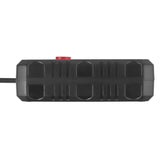 Maclean stekkerdoos, verlengkabel 2 stopcontacten + 3xUSB, 110-240V AC 50/60Hz, 2,1A max 2500W, 3 m, zwart, MCE388 B