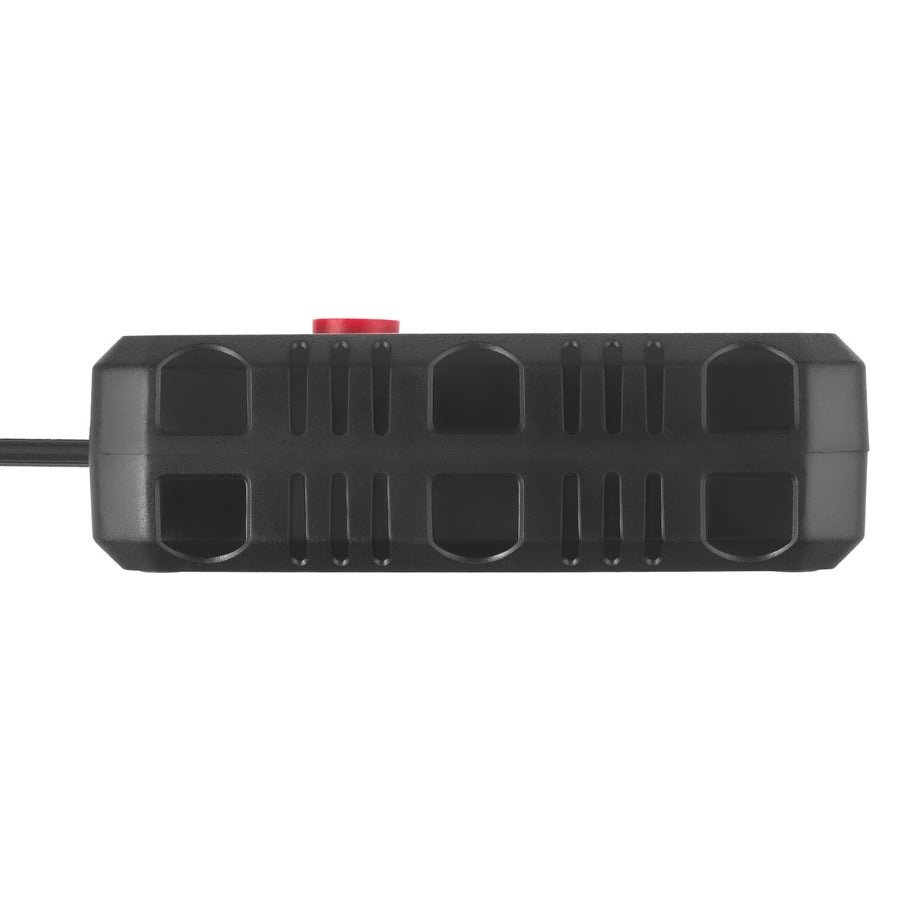 Maclean stekkerdoos, verlengkabel 2 stopcontacten + 3xUSB, 110-240V AC 50/60Hz, 2,1A max 2500W, 3 m, zwart, MCE388 B