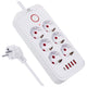 Maclean stekkerdoos, 6-polige verlengkabel + 4xUSB, 110-240V AC 50/60Hz, 2,1A max 2500W, 1,5 m, wit, MCE389 W