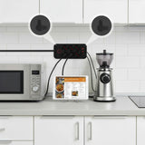 Maclean stekkerdoos, 6-polige verlengkabel + 4xUSB, 110-240V AC 50/60Hz, 2,1A max 2500W, 3m, zwart, MCE391 B
