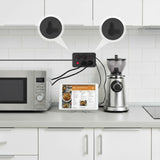 Maclean stekkerdoos, 4-polige verlengkabel + 3xUSB, 110-240V AC 50/60Hz, 2,1A max 2500W, 1,5m, zwart, MCE392 B